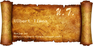 Ulbert Tímea névjegykártya